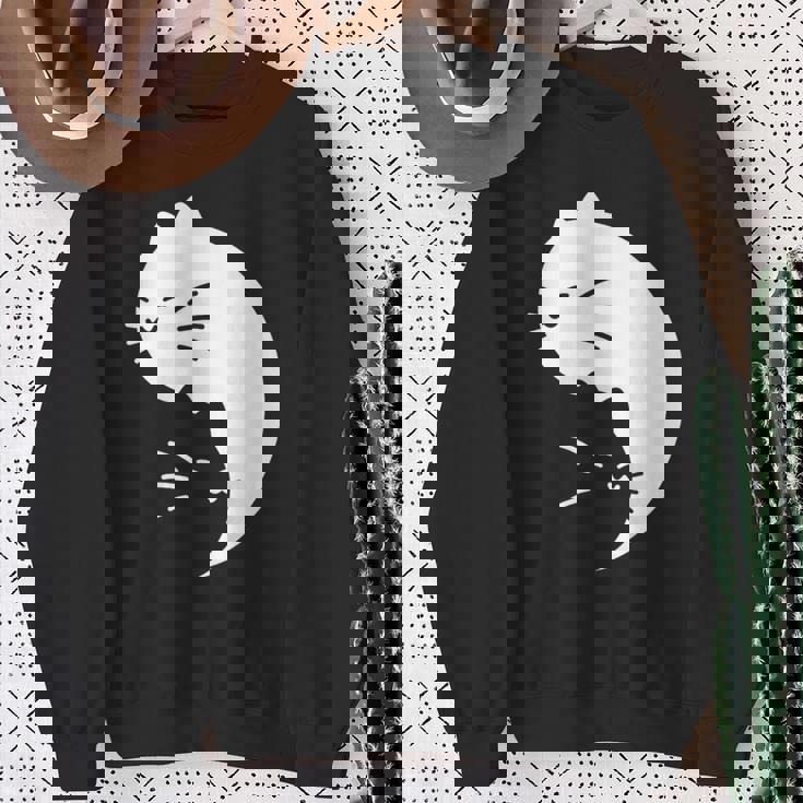 猫 陰陽 反対 調和 エネルギー 子猫 スウェットシャツ 年配の女性への贈り物