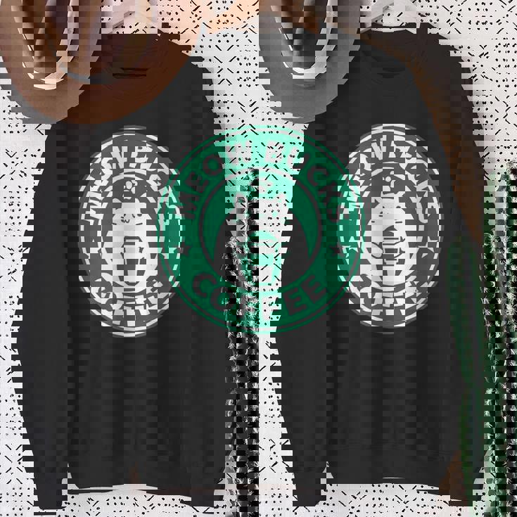 猫バックスコ－ヒ－ スタバ 可愛い カフェ 個性的 パロディ 面白い 笑える スウェットシャツ 年配の女性への贈り物