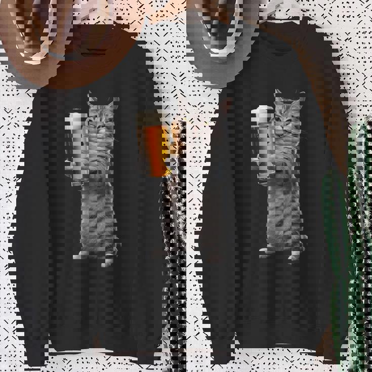 猫ビール スウェットシャツ 年配の女性への贈り物