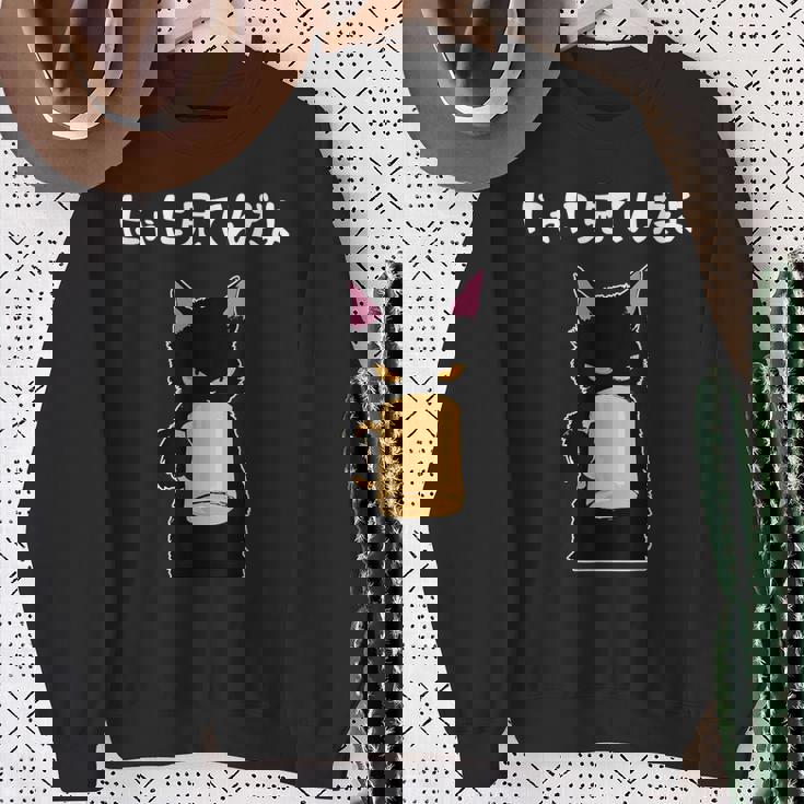 おもしろ 猫好き 猫飼い 猫 ネコ ねこ 黒猫 くろねこ好き 面白い サプライズ ギフト にゃんこ かわいい スウェットシャツ 年配の女性への贈り物