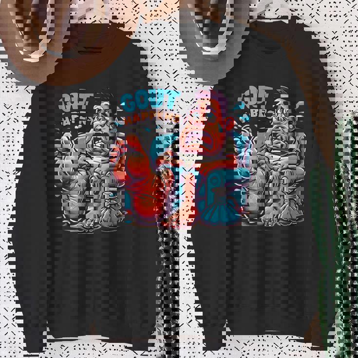 痛風が起こる 面白くて陽気な愚かな痛み むくみ スウェットシャツ 年配の女性への贈り物