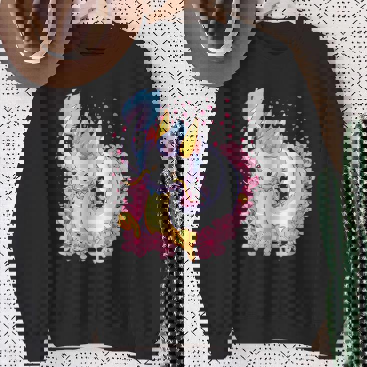 白 アニメ ドラゴン 美的 カワイイ スウェットシャツ 年配の女性への贈り物