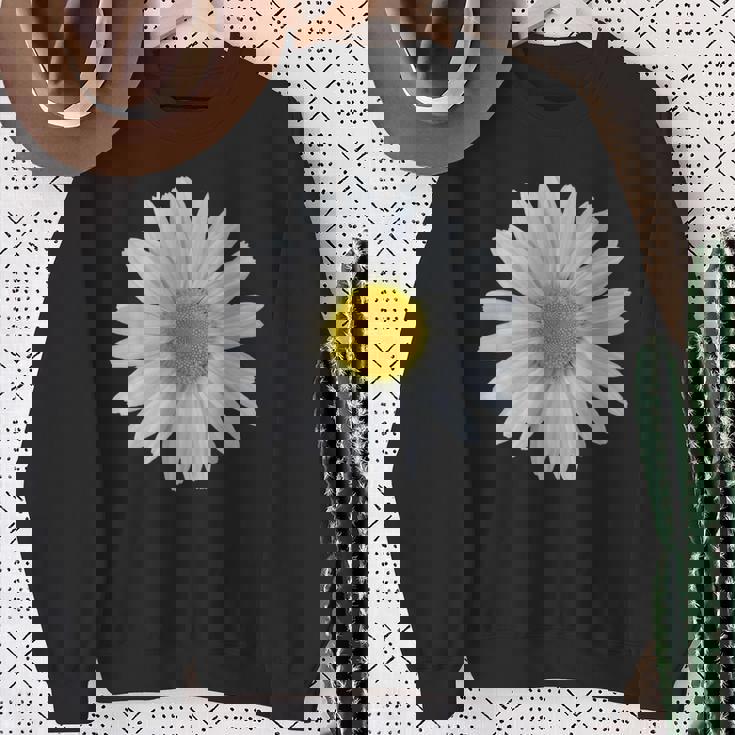 白いデイジーの花、咲くデイジー、花、花、デイジー スウェットシャツ 年配の女性への贈り物