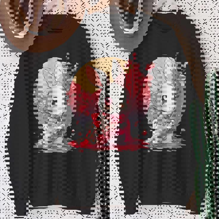 白うさぎの春のさくらアドベンチャー スウェットシャツ 年配の女性への贈り物