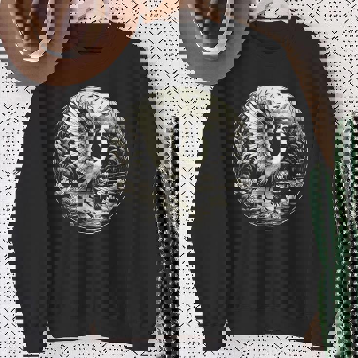 白鷺シーンのグラフィック アート デザイン スウェットシャツ 年配の女性への贈り物