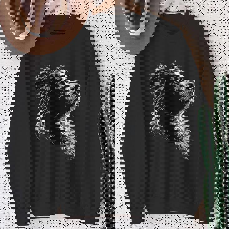 白黒ボーダーコリー スウェットシャツ 年配の女性への贈り物