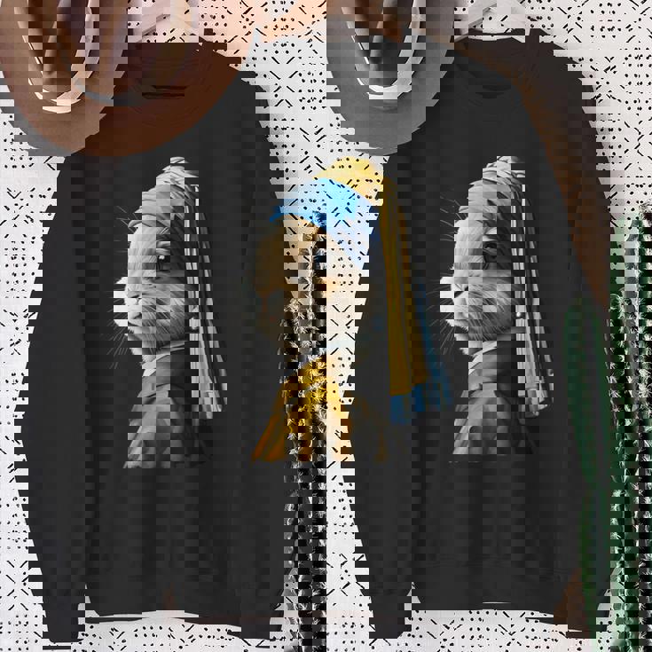 真珠の耳飾りのウサギ スウェットシャツ 年配の女性への贈り物