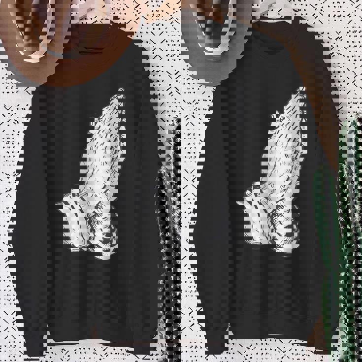 祈るイエスの手 スウェットシャツ 年配の女性への贈り物