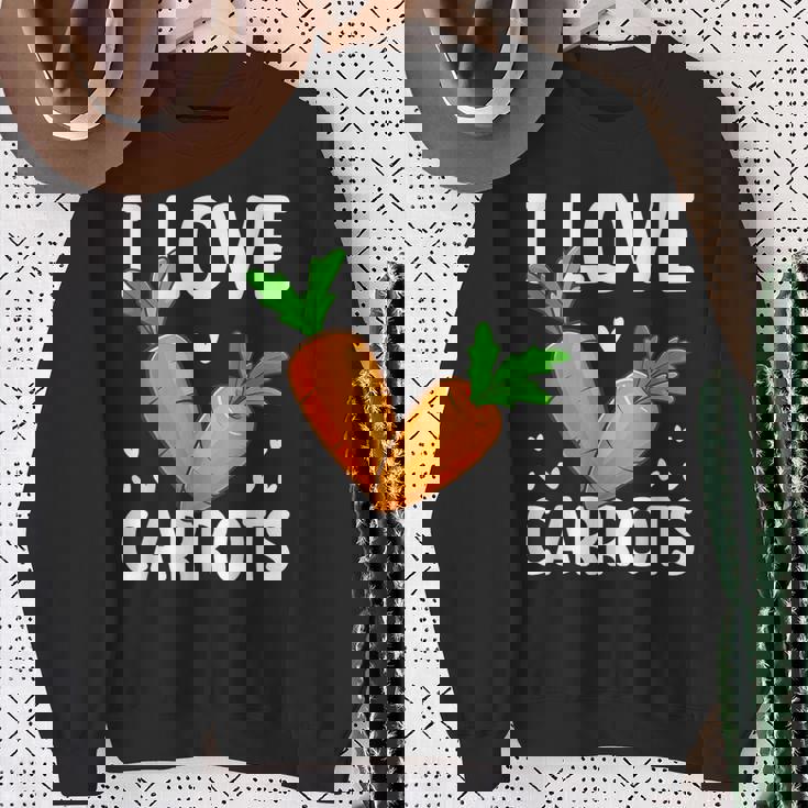 私はニンジンが大好き スウェットシャツ 年配の女性への贈り物