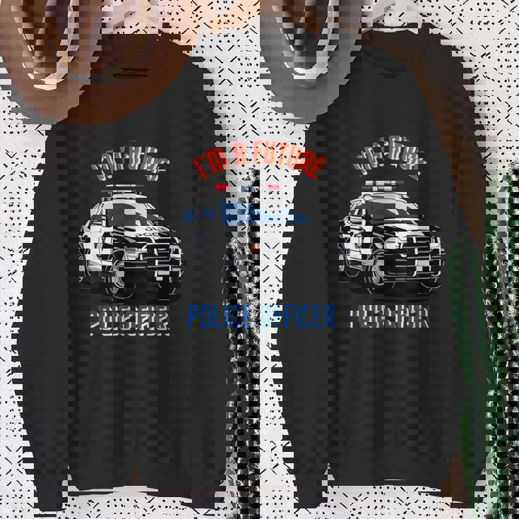 私は未来の警察官キッド・ポリス・ヤング・パトカー スウェットシャツ 年配の女性への贈り物