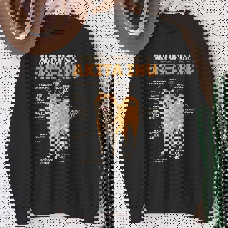 秋田犬 解剖学 甘い説明 秋田犬 スウェットシャツ 年配の女性への贈り物