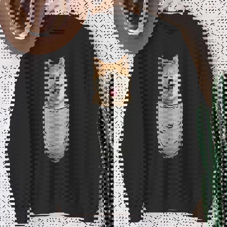 秋田犬健日本人胸ポケット犬オーナー スウェットシャツ 年配の女性への贈り物