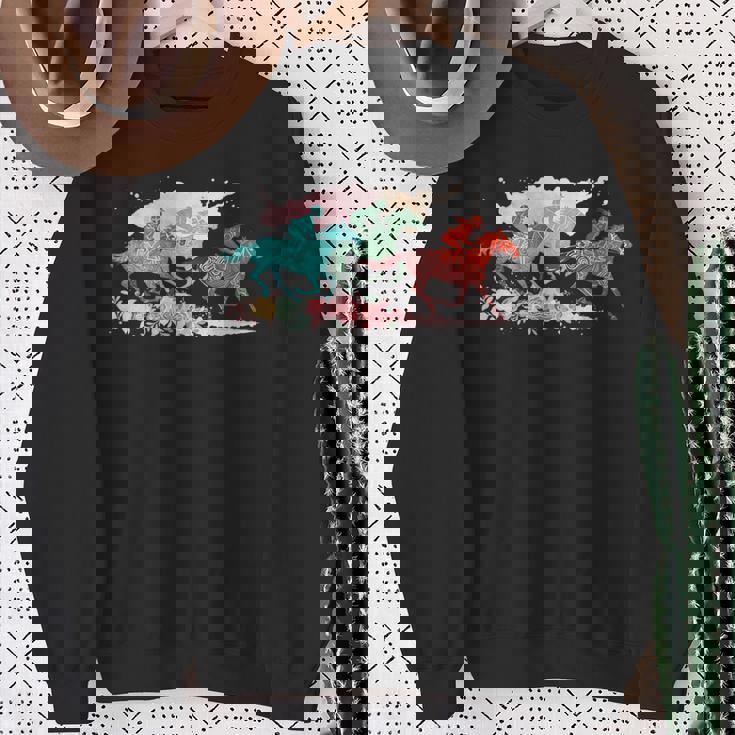 競馬 乗馬 トラックレース ロデオ 乗馬 ライダー スウェットシャツ 年配の女性への贈り物