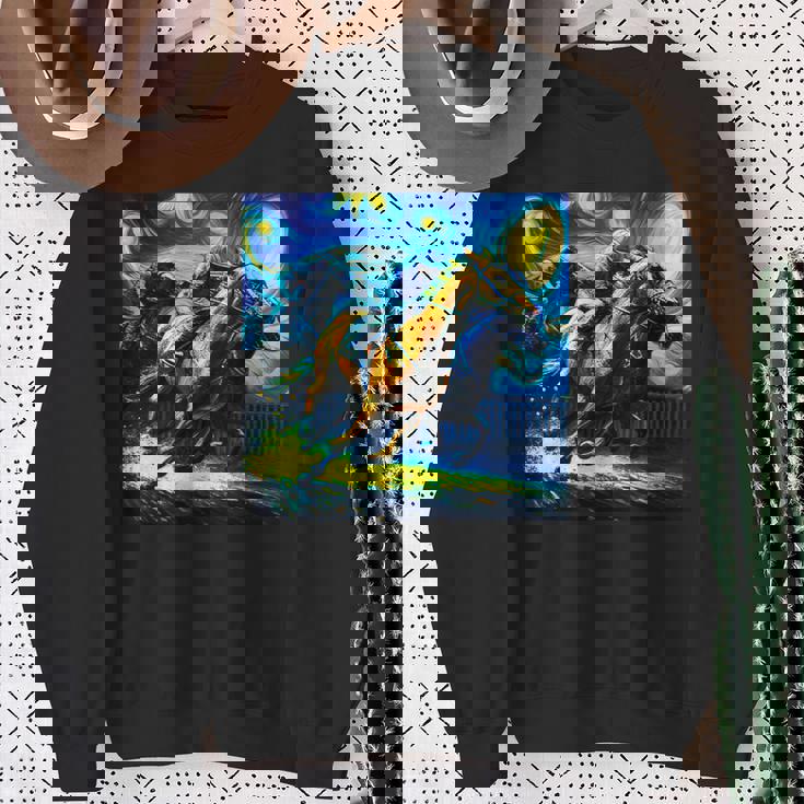 競馬 馬tシャツ おもしろ ウマ レース 馬 乗馬 競馬 面白いtシャツ メンズ グッズ ネタ 大人 男性 ゴッホ スウェットシャツ 年配の女性への贈り物