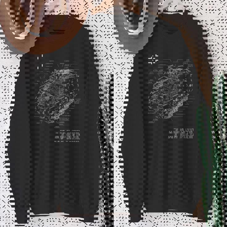 第一次世界大戦ドイツ戦車a7vの設計図 スウェットシャツ 年配の女性への贈り物