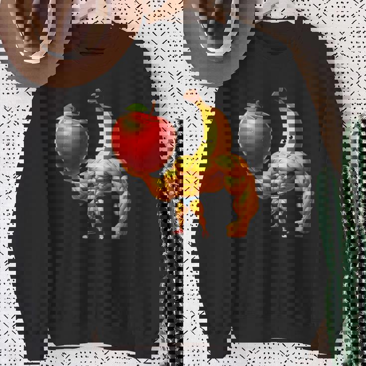 筋肉バナナリフティングジャイアントアップル スウェットシャツ 年配の女性への贈り物