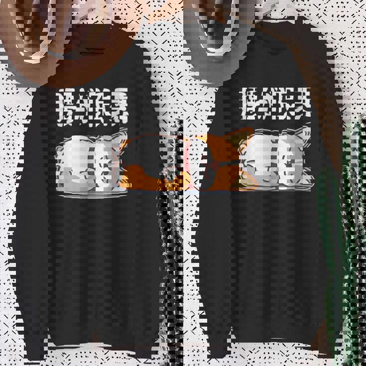 筋肉痛は裏切らない 柴犬 面白いtシャツ 筋トレ 文字入り メンズ おもしろ 面白い 服 おもしろグッズ 文字 スウェットシャツ 年配の女性への贈り物