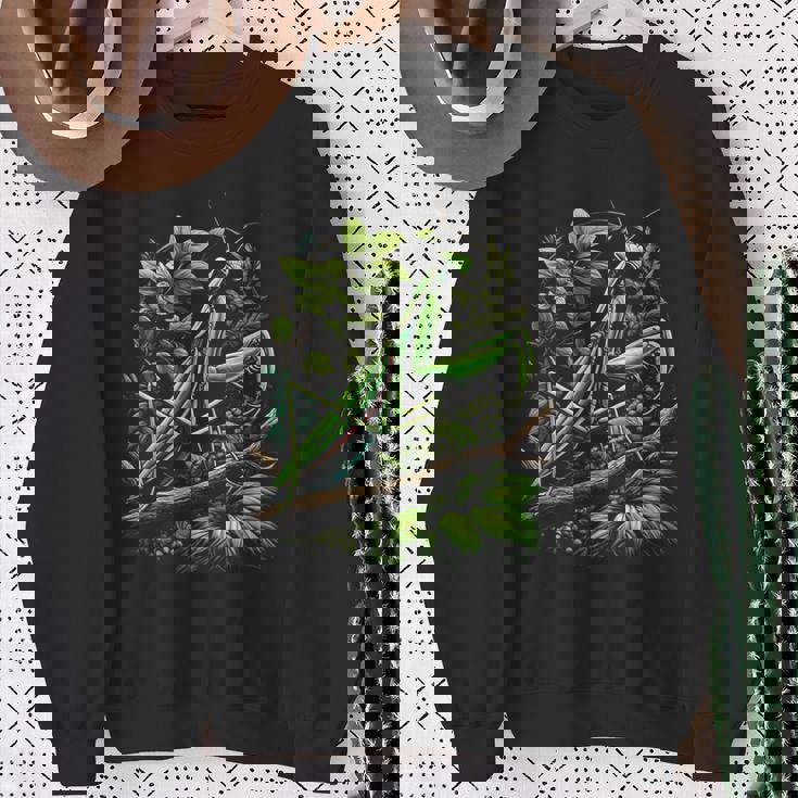 節足動物崇拝者 謎めいたカマキリ 水彩インク スウェットシャツ 年配の女性への贈り物