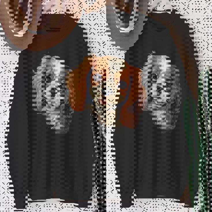 素敵で面白い覗き見犬 キャバリアキングチャールズスパニエル スウェットシャツ 年配の女性への贈り物