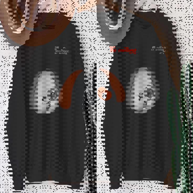 絵文字しかめっ面の怒った犬の顔 スウェットシャツ 年配の女性への贈り物