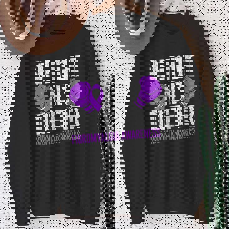 線維筋痛症啓発 パープルリボン We Fightonly Together スウェットシャツ 年配の女性への贈り物