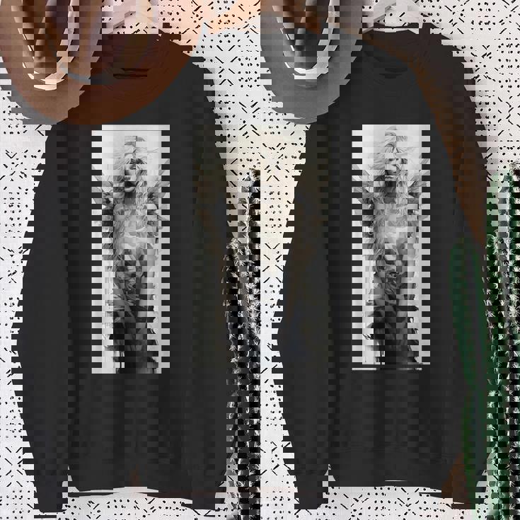 美しい天使 白黒ヴィンテージアート スウェットシャツ 年配の女性への贈り物