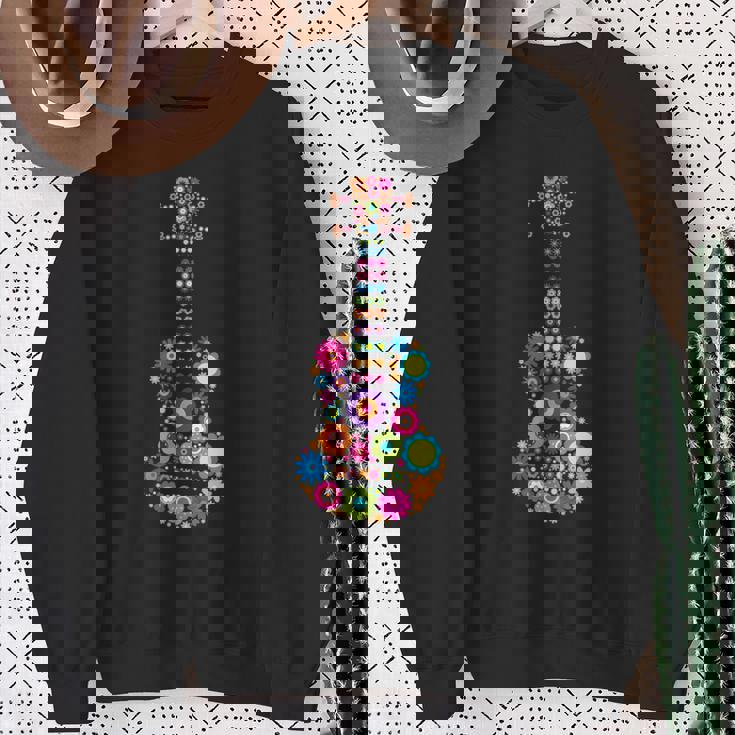 美しい花の4弦ウクレレ楽器 スウェットシャツ 年配の女性への贈り物