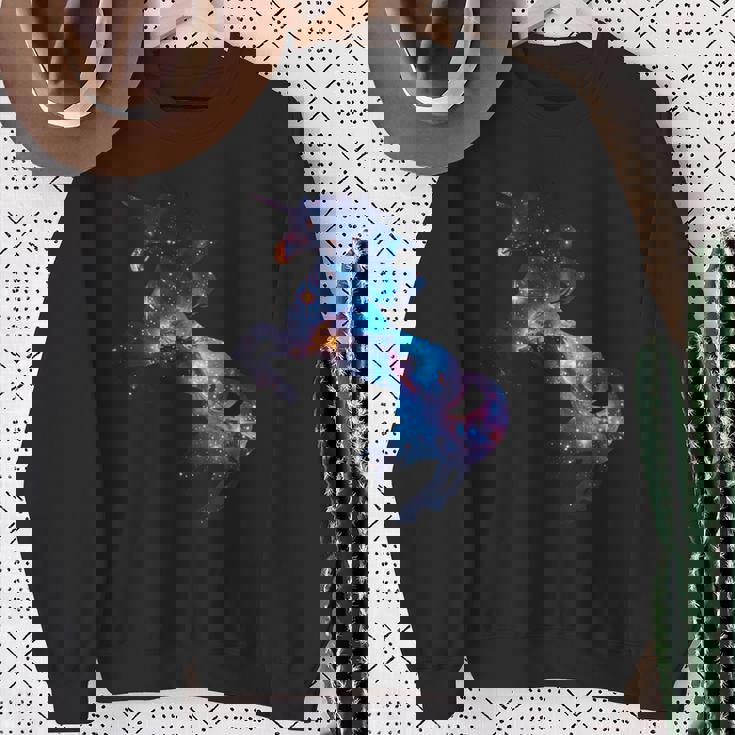 美的シルエット 夢のような宇宙 銀河 ユニコーン スウェットシャツ 年配の女性への贈り物