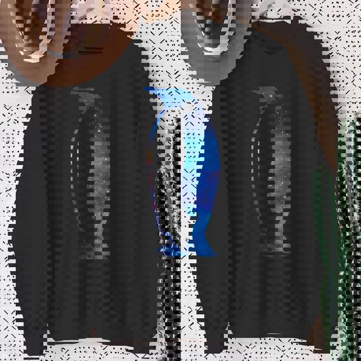 美的シルエット 星 宇宙 銀河 ペンギン スウェットシャツ 年配の女性への贈り物