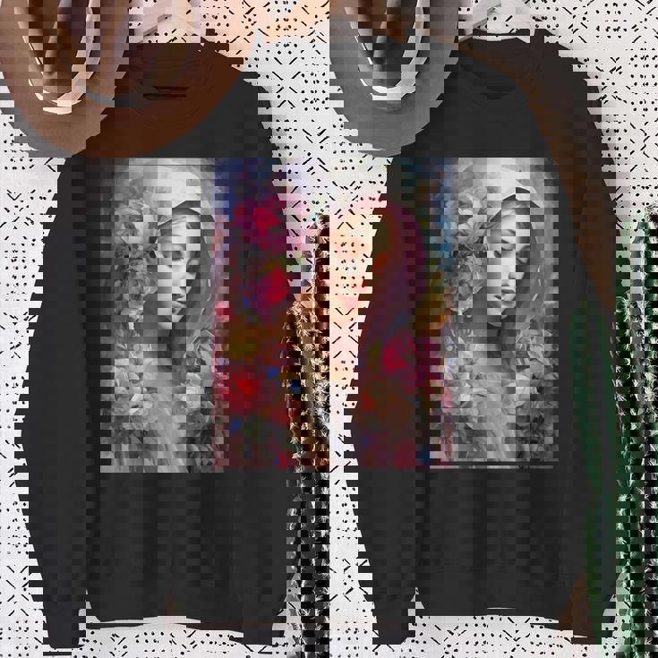 聖母、聖母マリア、聖母マリア、聖母 スウェットシャツ 年配の女性への贈り物