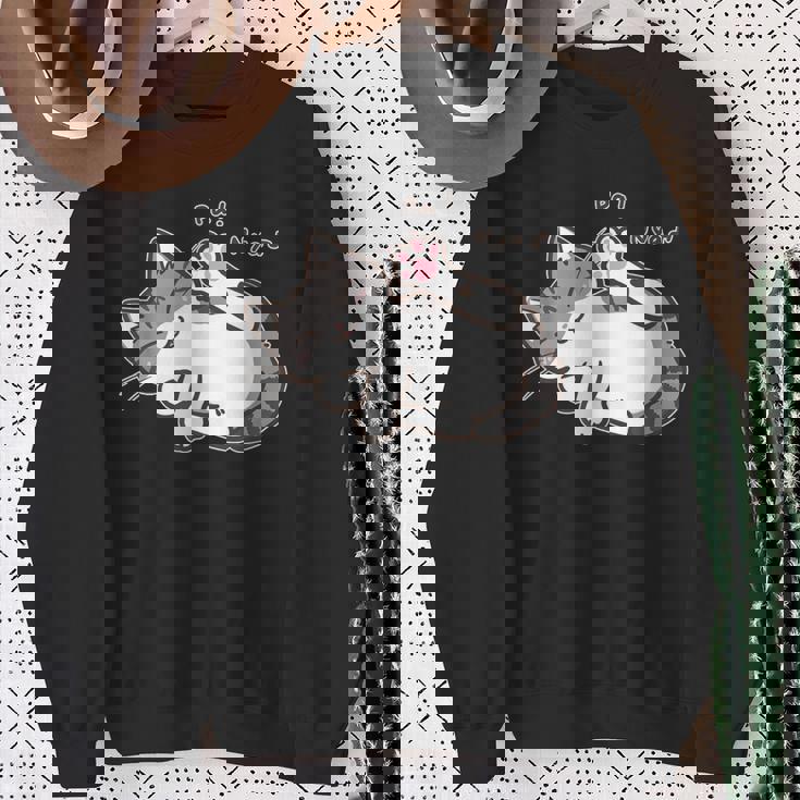 肉球を見せる猫ちゃん キジ白猫 猫好き 動物 かわいい おもしろ ネタ スウェットシャツ 年配の女性への贈り物