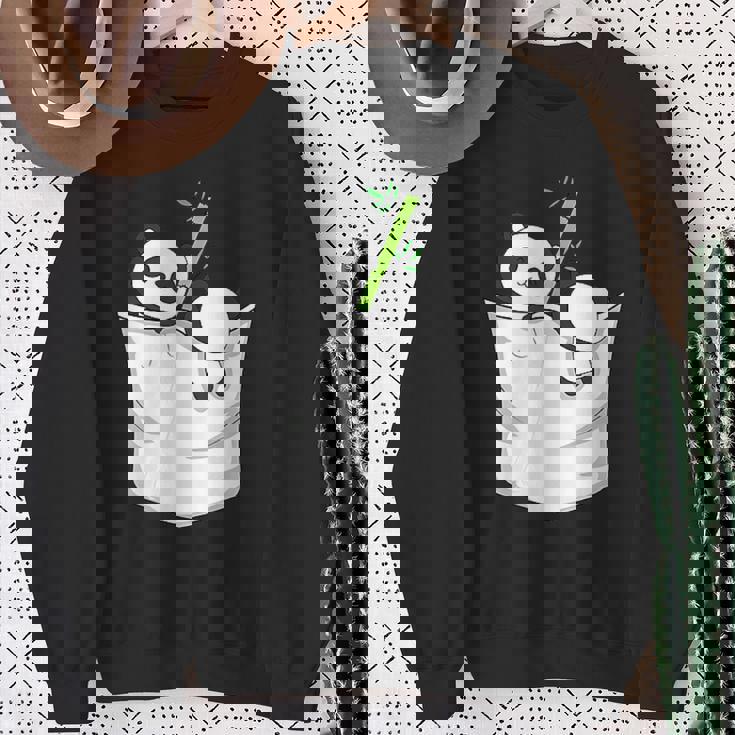 胸ポケットパンダ パンダ クマ スウェットシャツ 年配の女性への贈り物