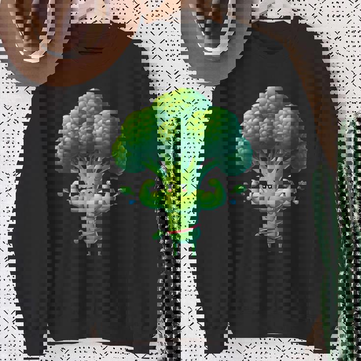 腹筋付き筋肉ブロッコリー スウェットシャツ 年配の女性への贈り物