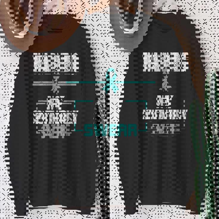 自発的に誓う可能性があります トゥレット症候群啓発 スウェットシャツ 年配の女性への贈り物