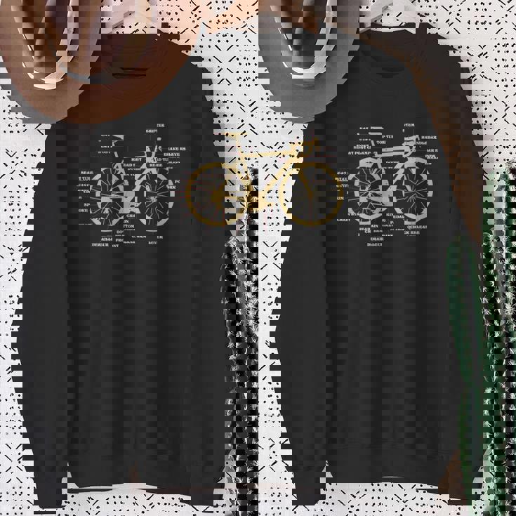 自転車 サイクリング 解剖学 ロードバイク パーツ バイク サイクリング サイクリング スウェットシャツ 年配の女性への贈り物