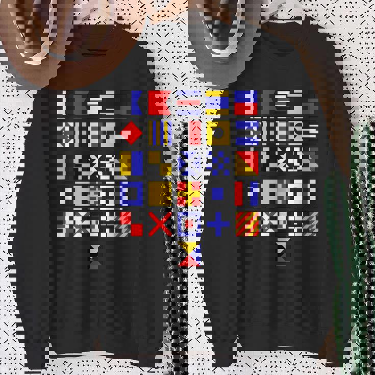 航海旗 アルファベット 国際海上信号旗 スウェットシャツ 年配の女性への贈り物