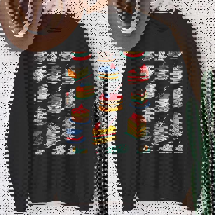 色鮮やかなケーキ柄 フーディー向け スウェットシャツ 年配の女性への贈り物