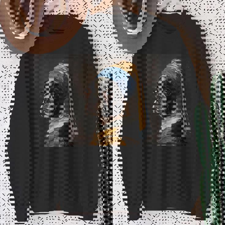 芸術におけるボストンテリア、 スウェットシャツ 年配の女性への贈り物