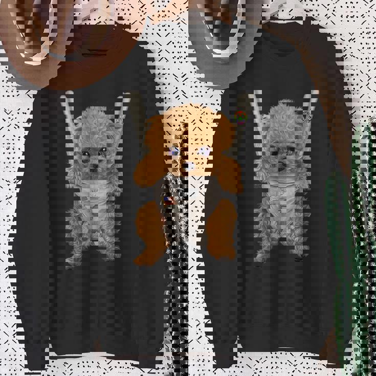 茶毛 プードル いぬ 犬 抱っこ 抱っこ紐 スウェットシャツ 年配の女性への贈り物