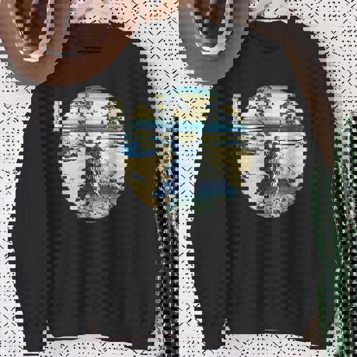 葛飾 北斎 信州諏訪湖 有名なヴィンテージアート スタイリッシュ スウェットシャツ 年配の女性への贈り物