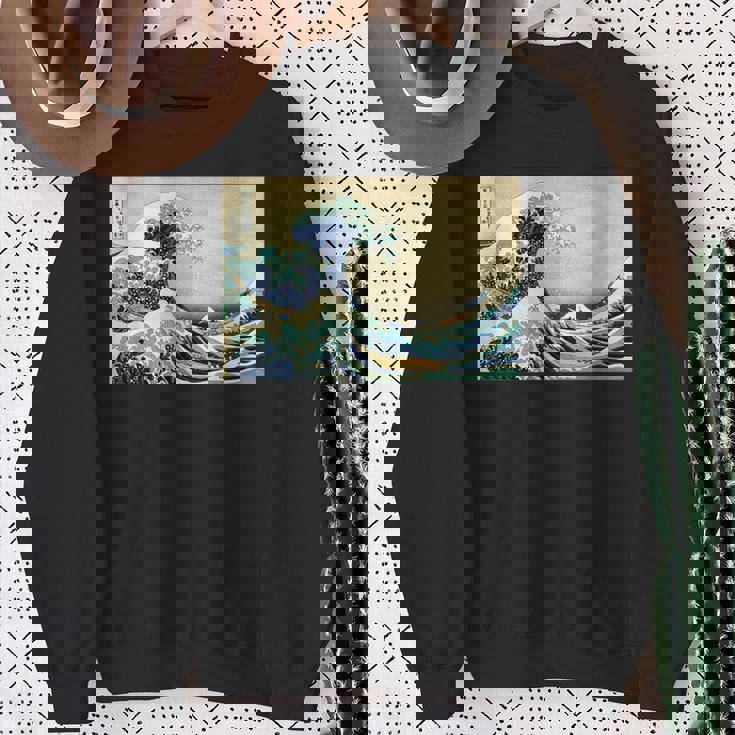 葛飾 北斎 神奈川沖浪裏 有名なヴィンテージアート スタイリッシュ スウェットシャツ 年配の女性への贈り物