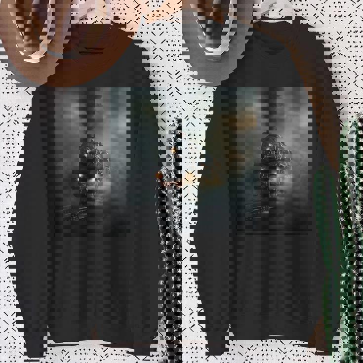 蒸気機関車 鉄道 機関車 ギフト 蒸気機関車 スウェットシャツ 年配の女性への贈り物