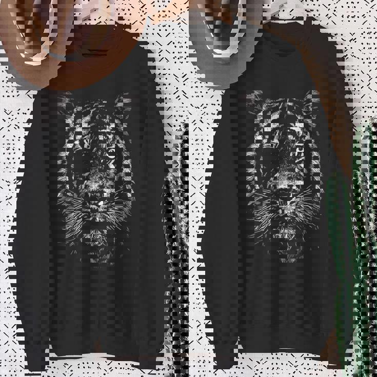 虎 トラ 面白いtシャツ タイガー リアル 寅年 メンズ おもしろ 面白い 服 おもしろグッズ ネタ かっこいい 動物 スウェットシャツ 年配の女性への贈り物