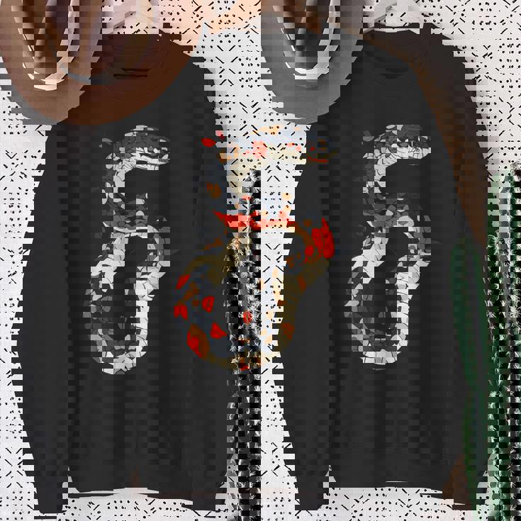 蛇 動物 モチーフ アート 蛇 スウェットシャツ 年配の女性への贈り物