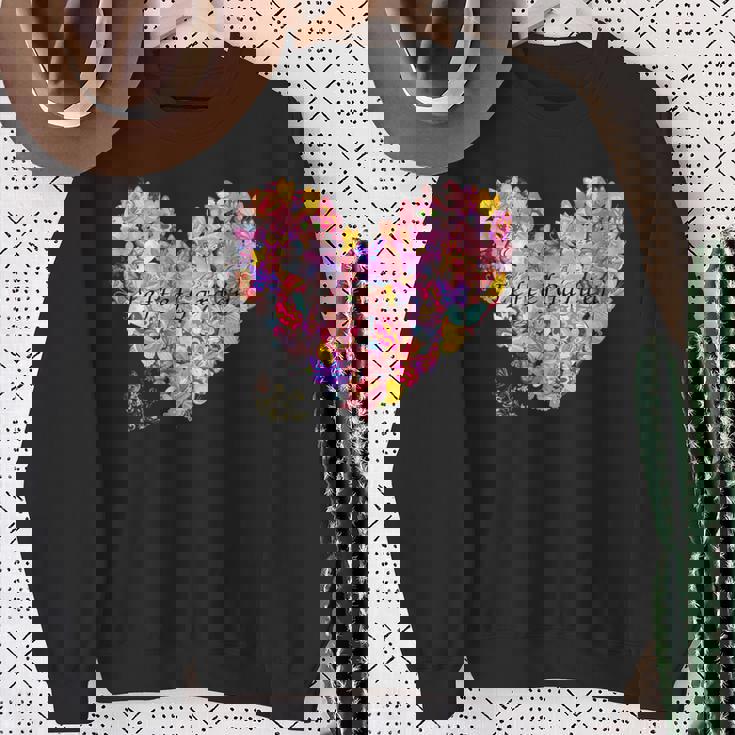 蝶 ハート かわいい 庭 スウェットシャツ 年配の女性への贈り物