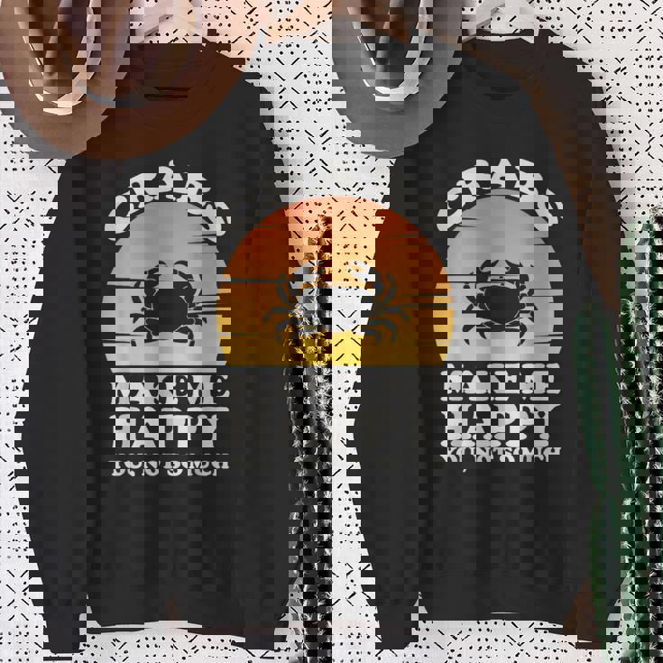 蟹は私を幸せにする カニ服 カニ スウェットシャツ 年配の女性への贈り物