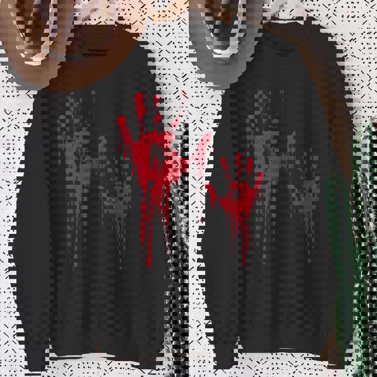 血のスプラッターハロウィーンのゾンビの犠牲者 スウェットシャツ 年配の女性への贈り物