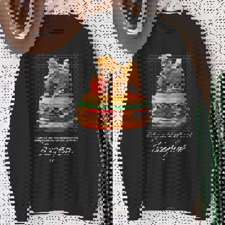 豆しば バスケットボール 豆柴 可愛い おしゃれ 面白い 動物 スポーツ 英字 ハンバーガー 犬 日本犬 柴犬 スウェットシャツ 年配の女性への贈り物