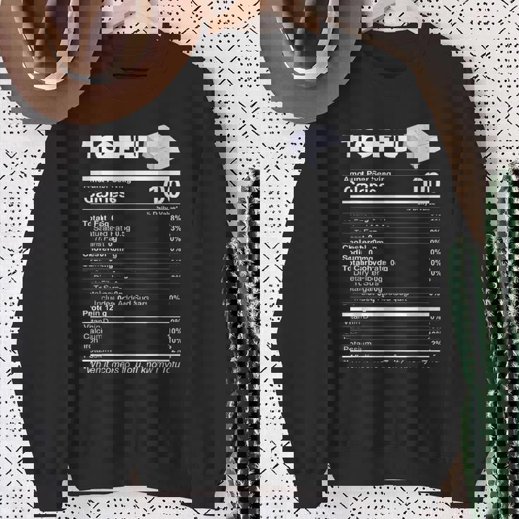 豆腐栄養成分 おもしろ食品 ビーガン ベジタリアンプロテイン スウェットシャツ 年配の女性への贈り物