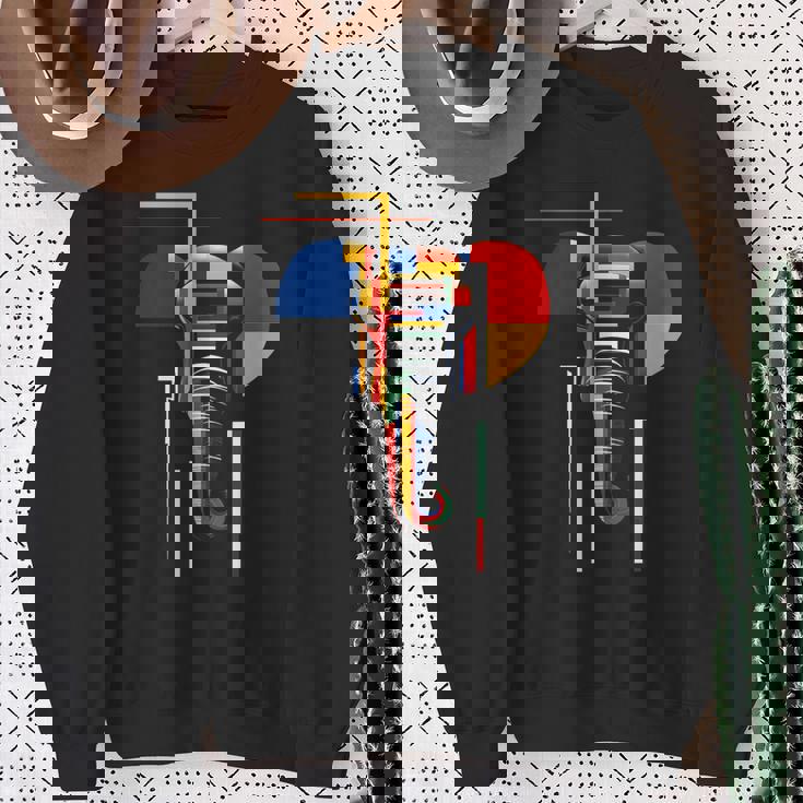 象 抽象 動物 アート 幾何学模様 グラフィック 象 スウェットシャツ 年配の女性への贈り物